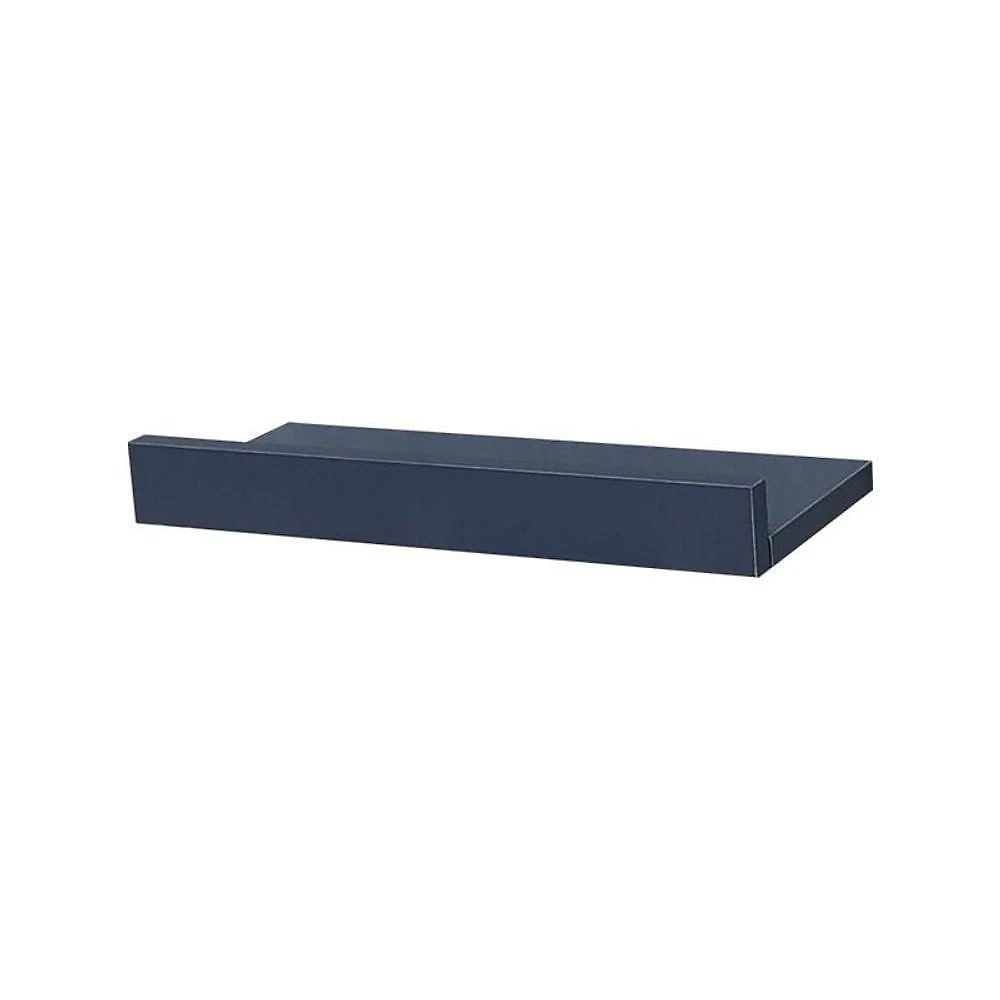 Prateleira Porta Quadros 90X10CM MDP Suporte Invisível Moderno Sala Azul Mercado das Prateleiras