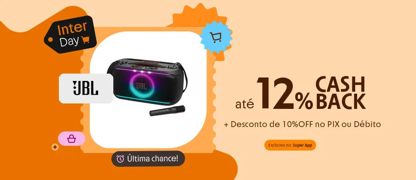 Até 12% de cashback na JBL