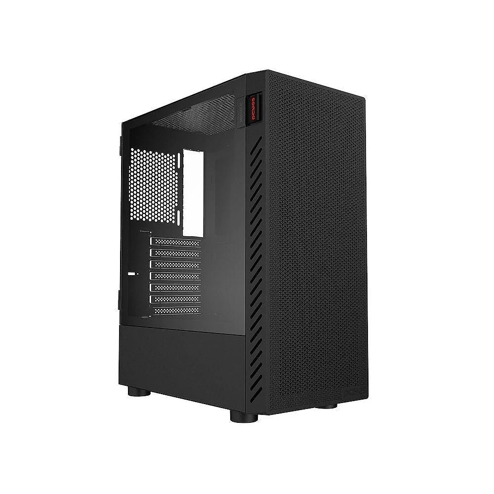 Gabinete Gamer Black Vulcan Mid Tower ATX Aço com Vidro Temperado Preto Pcyes
