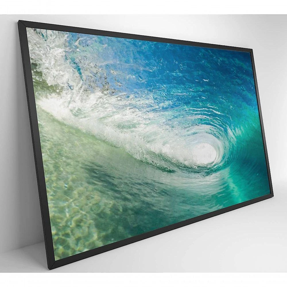 Quadro Ondas 90x60 Cm Vidro Impresso