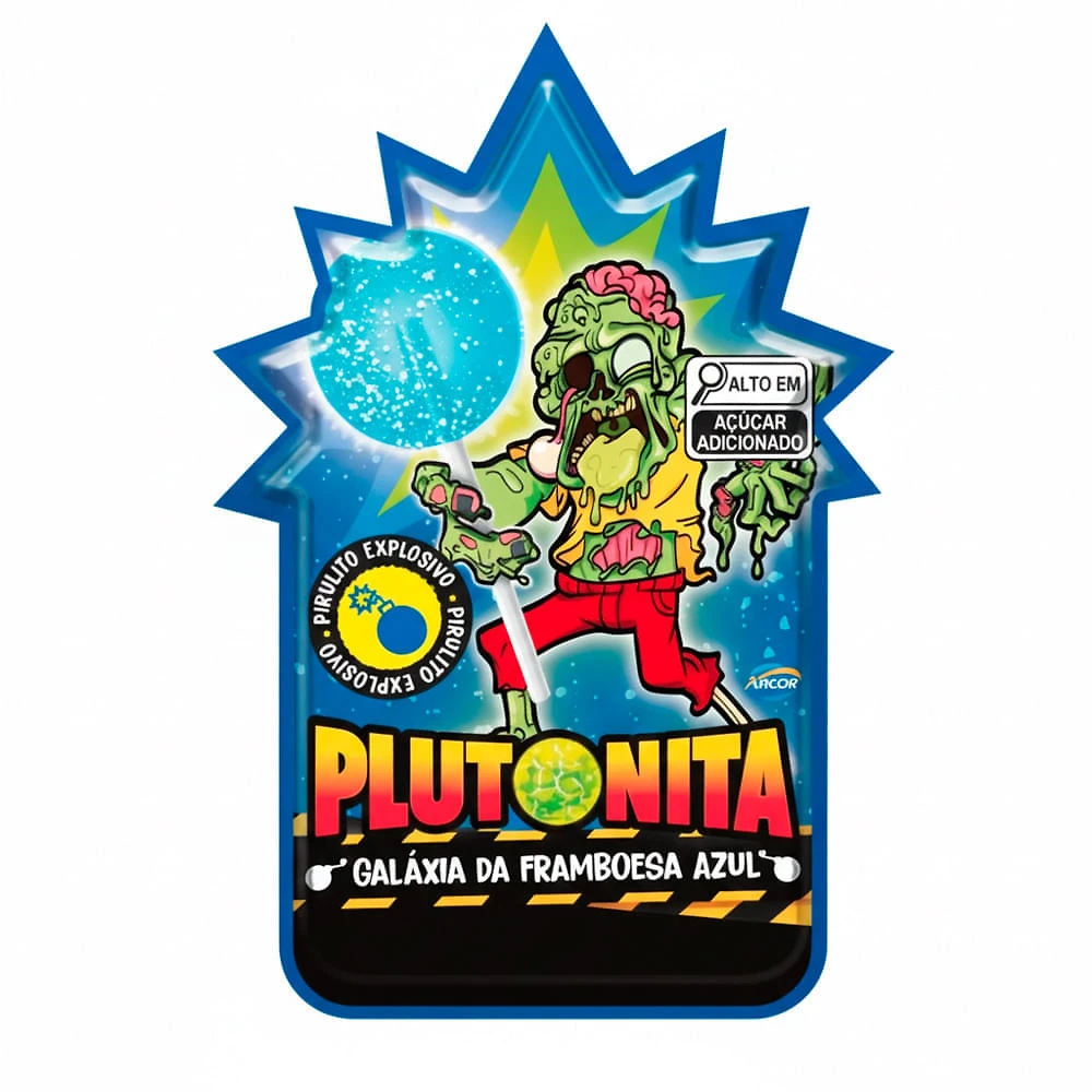 Pirulito Explosivo Plutonita Galáxia da Framboesa Azul 11g