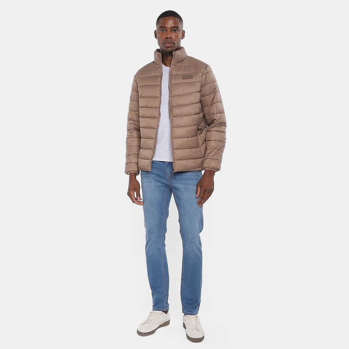 Miniatura Jaqueta Puffer Red Nose Gola Alta Masculina Caramelo - G