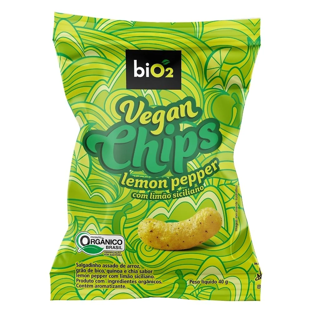 Chips Vegan Bio2 Lemon Pepper com Limão Siciliano 40g