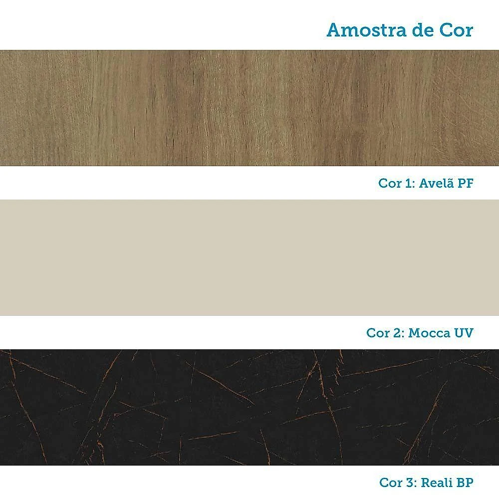 Cozinha Modulada Compacta 5 Peças Sem Tampo E Sem Pia Isis L Avelã-mocca Laca
