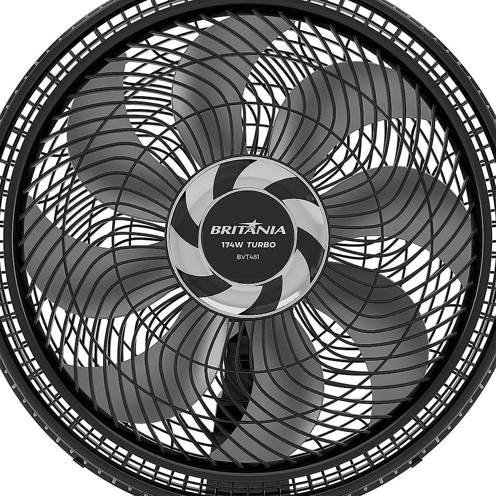 Ventilador de mesa britânia maxx force bvt481 47cm com 3 velocidades e 8 pás - preto 110