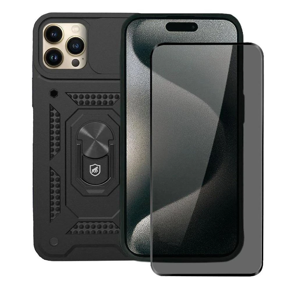 Kit Capa Dinamic Cam Protection E Pelicula Defender Pro Privacidade Para Iphone 15 Pro Max - Gshield