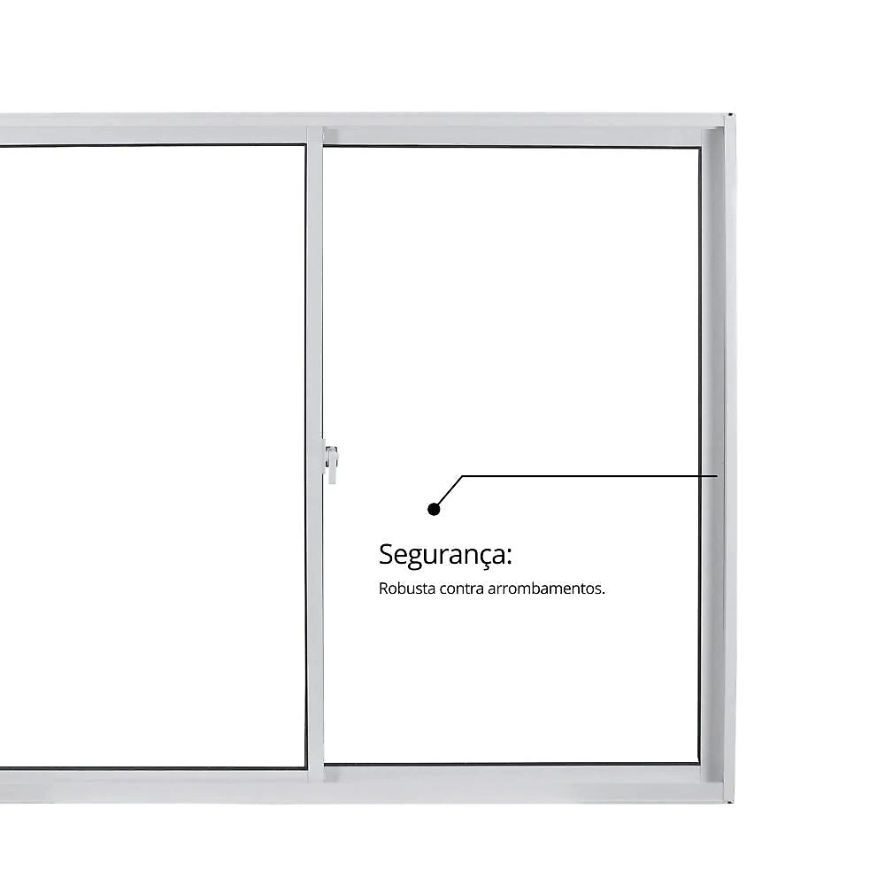 Janela de Alumínio de Correr 100x100cm 2 Folhas com Vidro Liso Linha Soft Mgm Branco Janela de Alumínio de Correr 100x100cm Vidro Liso Linha Soft MGM Branco