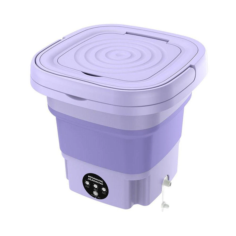 Mini Máquina De Lavar Roupas Dobrável Portátil 6,5l Bivolt Para Viagem E Espaços Pequenos 6,5 Litros lilás