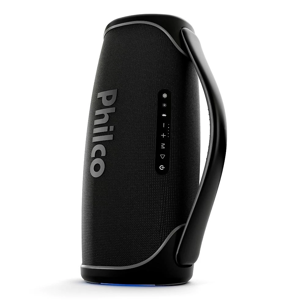 Caixa de som portátil philco boombox pbx01 300w bluetooth 30h bateria flash light preta