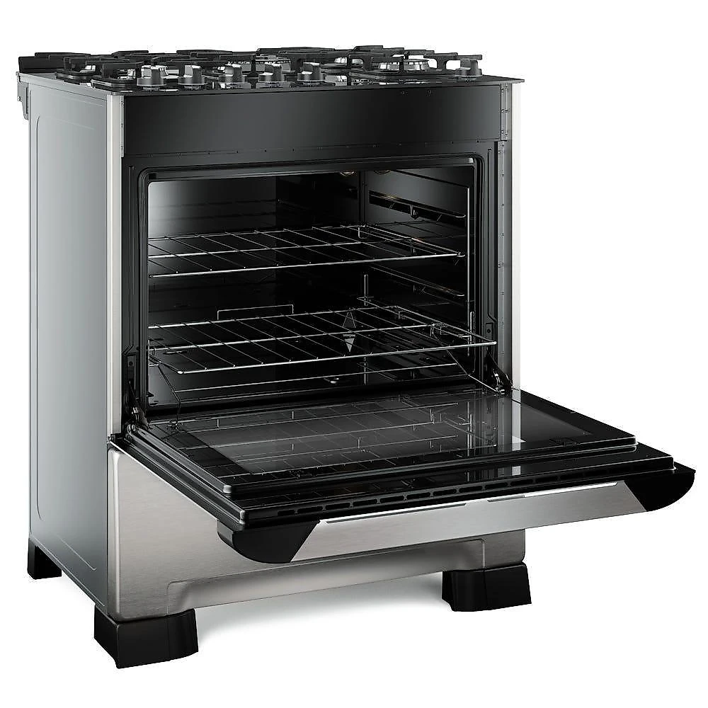 Fogão Mueller 5 Bocas Decorato Vetro Inox Com Mesa De Vidro Inox Bivolt