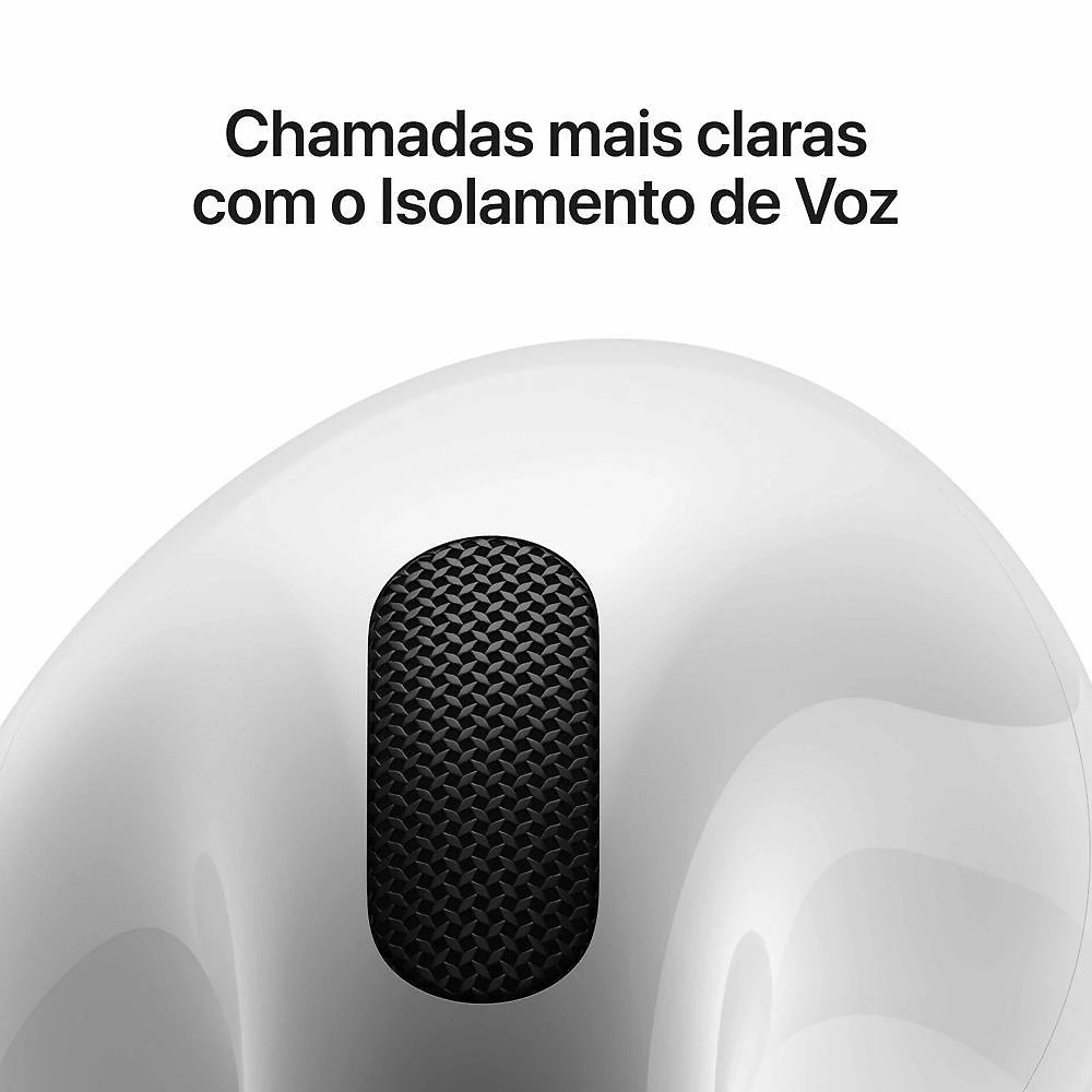 Miniatura AirPods 4 Apple com Cancelamento Ativo de Ruído, Estojo de Recarga USB-C, Branco - MXP93BZ/A