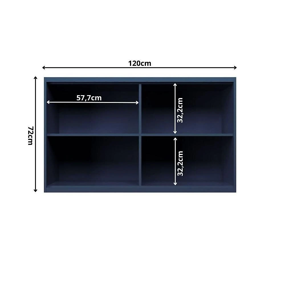 Cozinha Compacta Modulada 7 Portas 3 Gavetas 100% Mdf 2 Tampos Sevilha Azul Órion