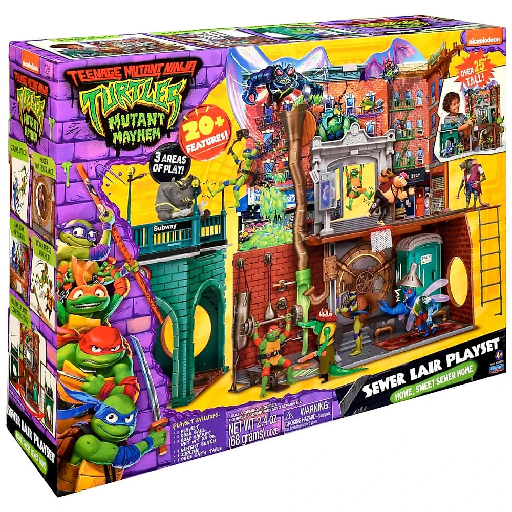 Conjunto de Brincar As Tartarugas Ninja: Covil no Esgoto - Mutant Mayhem da Playmates Toys 110v