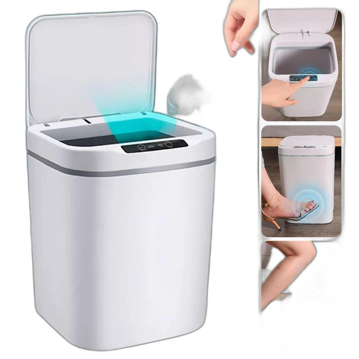 Miniatura Lixeira Automática Com Sensor Resistente E Recarregável Usb