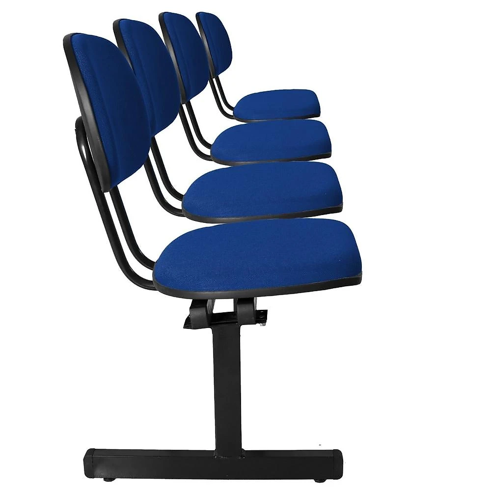 Cadeira Escritório Longarina 4 Lugares Estofada Ecoflex Cadeira Secretária Longarina 4 Lugares Ecoflex Azul