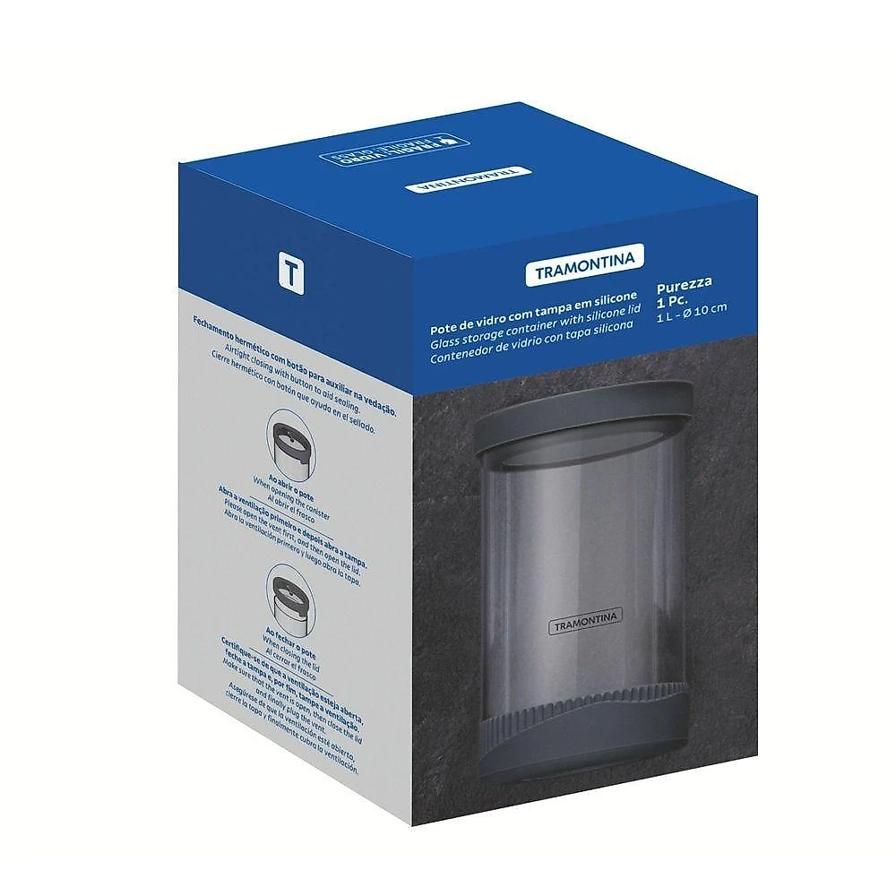Pote De Vidro Hermético Tramontina Borossilicato Tampa 1 L Tramontina
