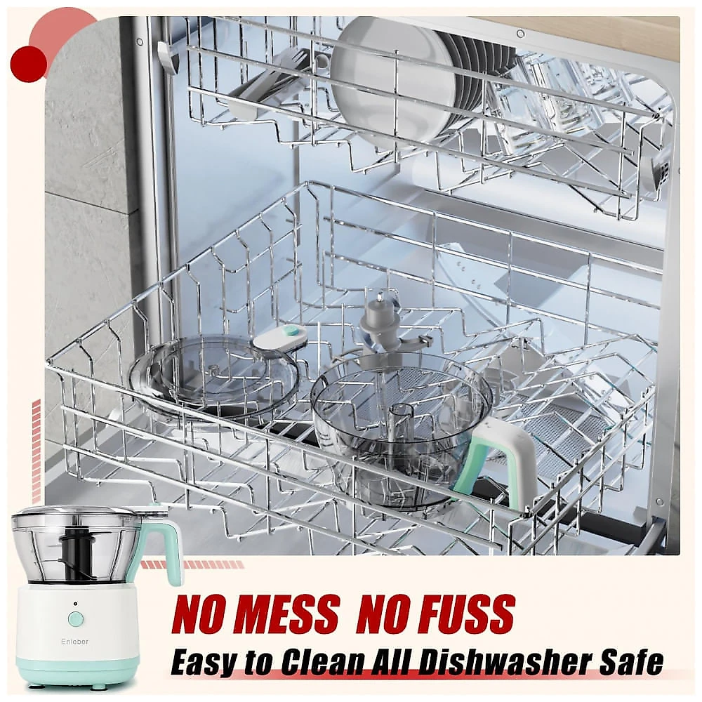 Processador de Alimentos Elétrico Enleber Branco e verde 1L 200W 110V