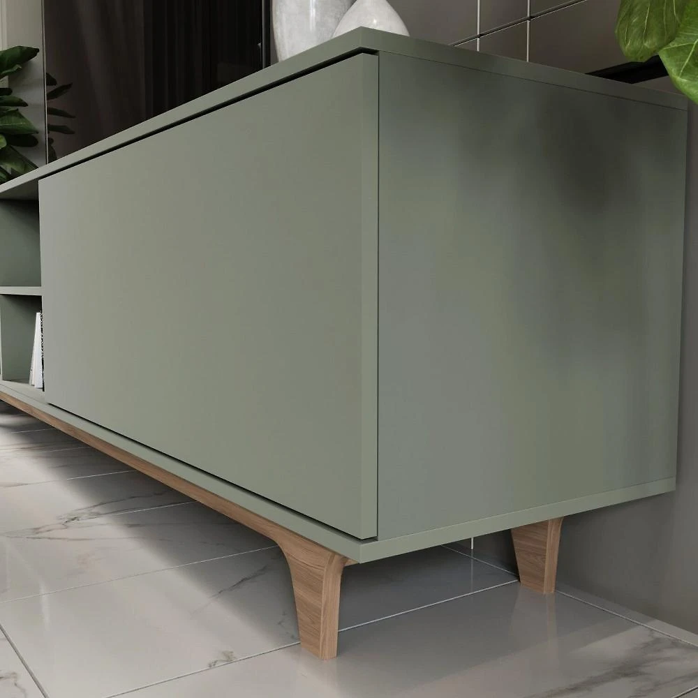 Rack para Sala de Estar 200x55x40cm Lars Verde/Freijó