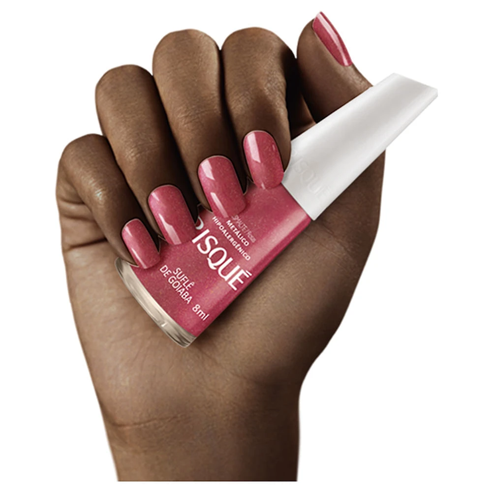 Miniatura Esmalte Risqué Cor Suflê de Goiaba Hipoalergênico com 8ml