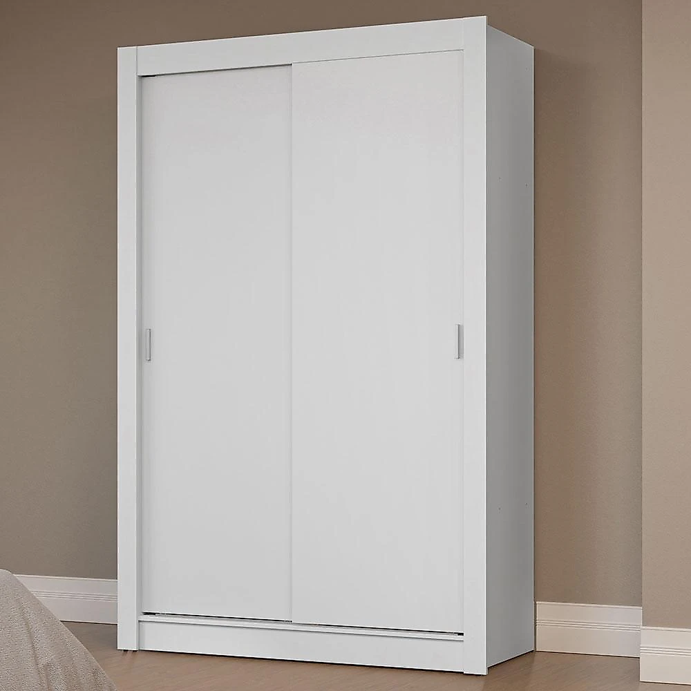 Guarda-roupa solteiro 2 portas de correr branco milano madesa