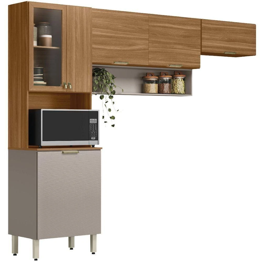 Cozinha Modulada 3 Pecas 250 Cm Mdp Alba Amendola Nude Prime Demobile Amendola Nude Prime