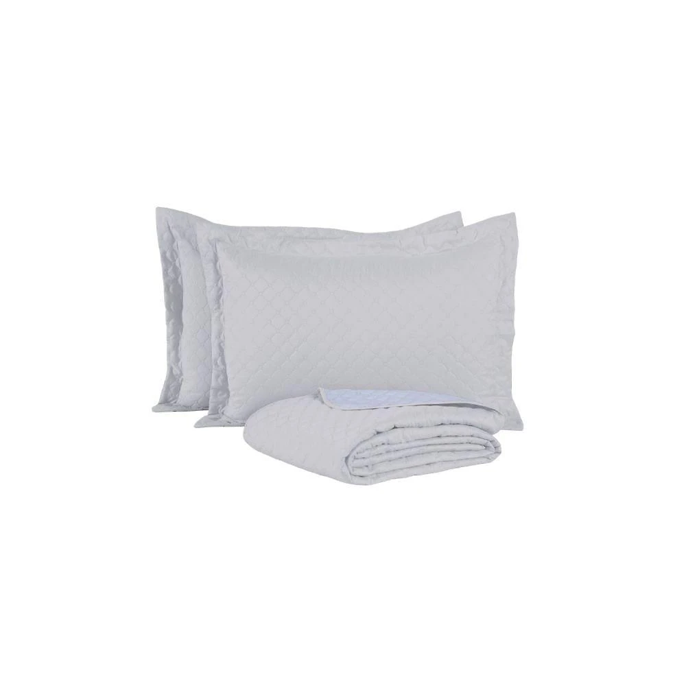 Kit Cobre Leito Casal Comfort 3 Peças Microfibra Matelado Branco Valle Distribuidora