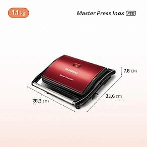 Sanduicheira Grill Mondial PG-01-RC-CL Master Press Red Ceramic 3 em 1 1000W Antiaderente 110V