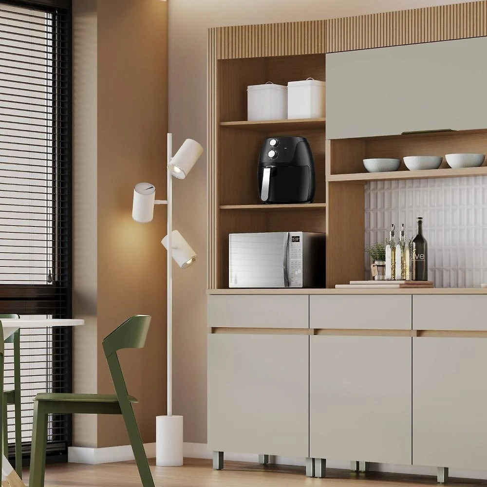Paneleiro Torre Angular 1 Porta 1 Gaveta 65cm 100% Mdf Realeza Premium Carvalho/Greige