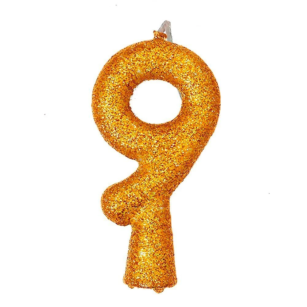 Vela De Aniversário Puro Glitter Dourada Modelo 7