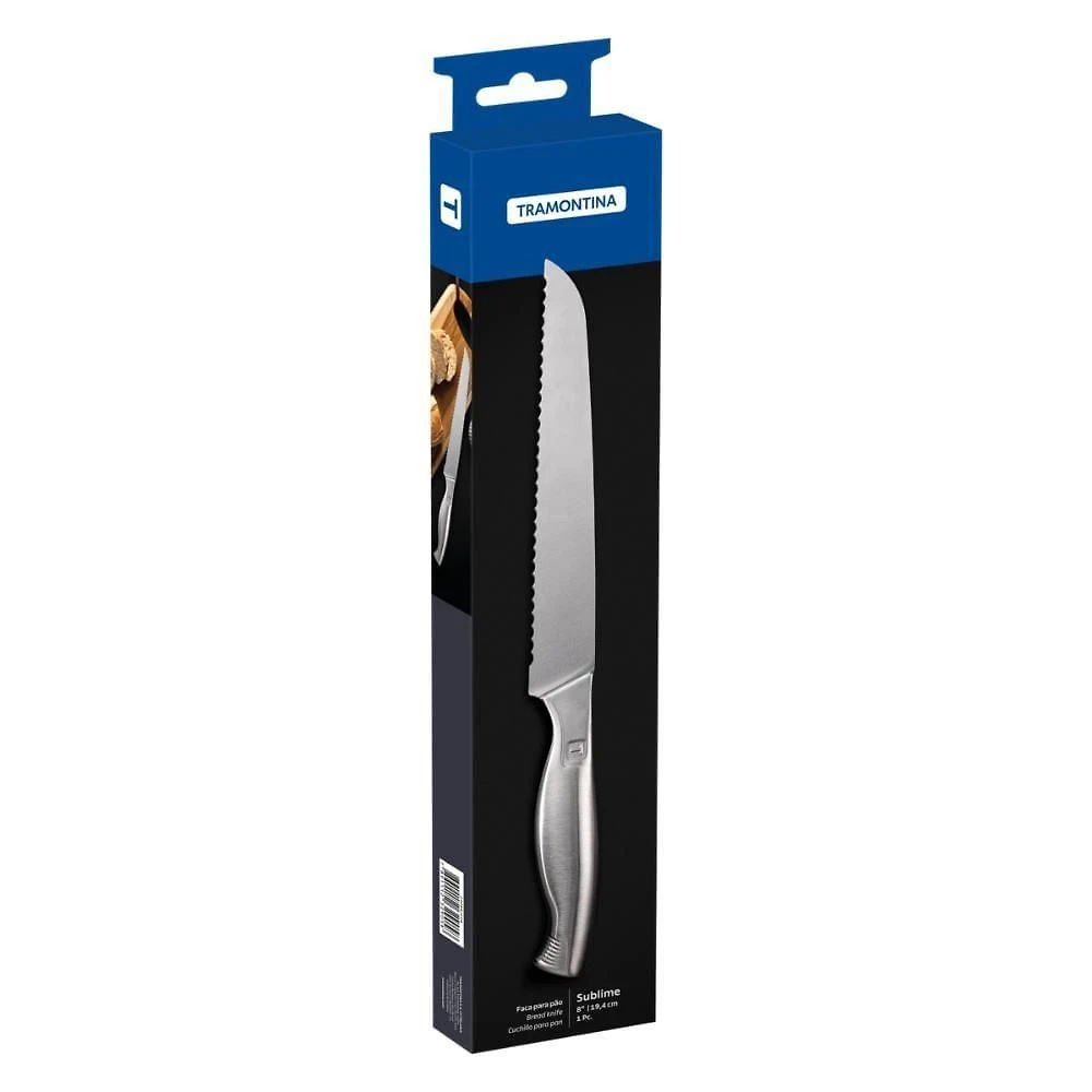 Faca para Pão Sublime Cortar Pão Aço Inox Lâmina Serrilhada Cozinha 8 Polegada Tramontina
