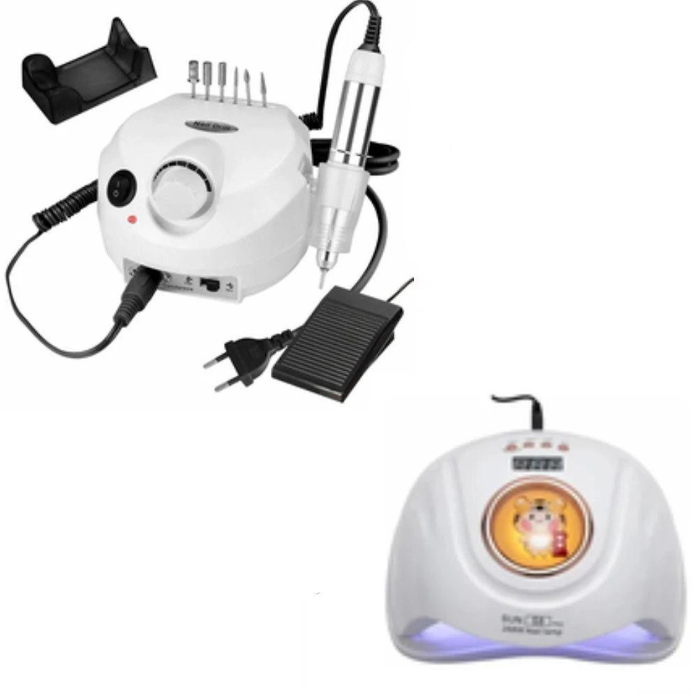 Kit Lixadeira Elétrica Motor Porquinho Sun S8 Pro 30000 Rpm 268W Bivolt Branco OEM
