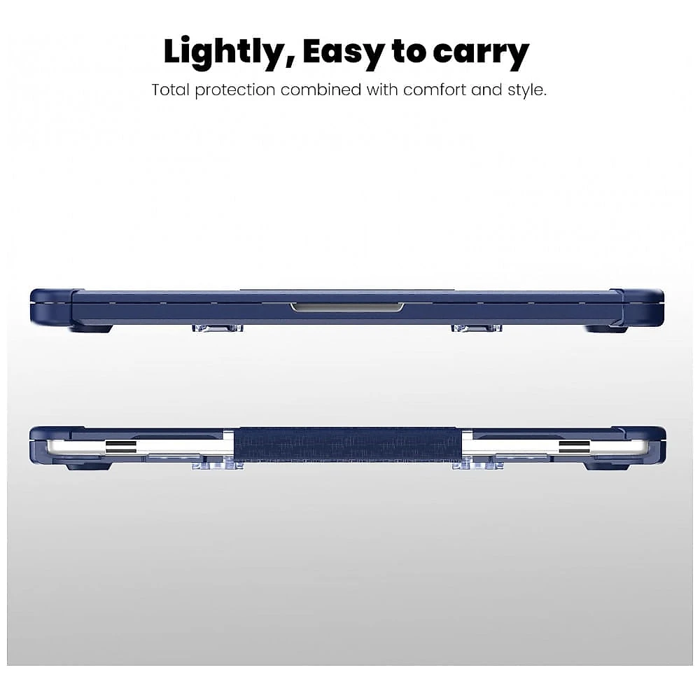 Capa Rígida Antichoque Navy Blue XK para MacBook Air 15″ (2023–2025, Modelos A3241/A3114/A2941, M2/M3/M4) – MEEgoodo