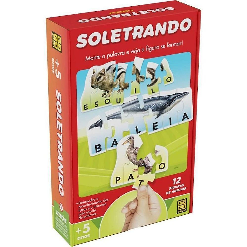 Jogo Educativo Soletrando Alfabetização Peças Coloridas Grow