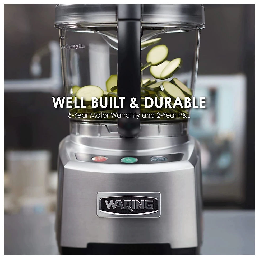 Waring WFP16S Processador de Alimentos 4L com Sistema de Vedação, 110V, 700W, Cinza