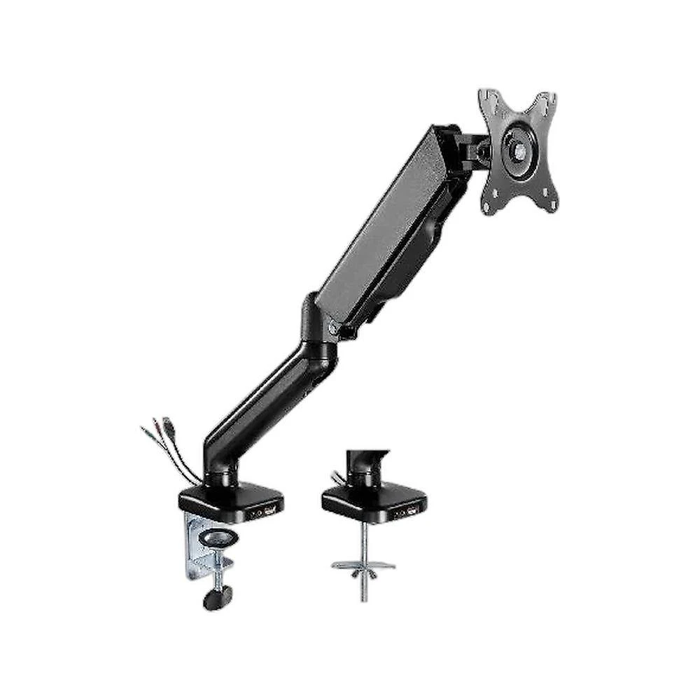 Suporte Articulado para Monitor SM-046USB com Pistão a Gás e USB 2.0 Preto Pcyes