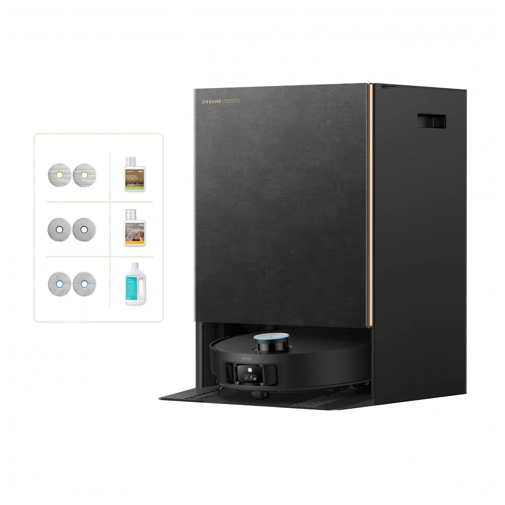 Robô Aspirador DREAME Matrix10 Ultra com Mop Automático 30.000Pa Preto Troca de Esfregões e Evita 240+ Obstáculos