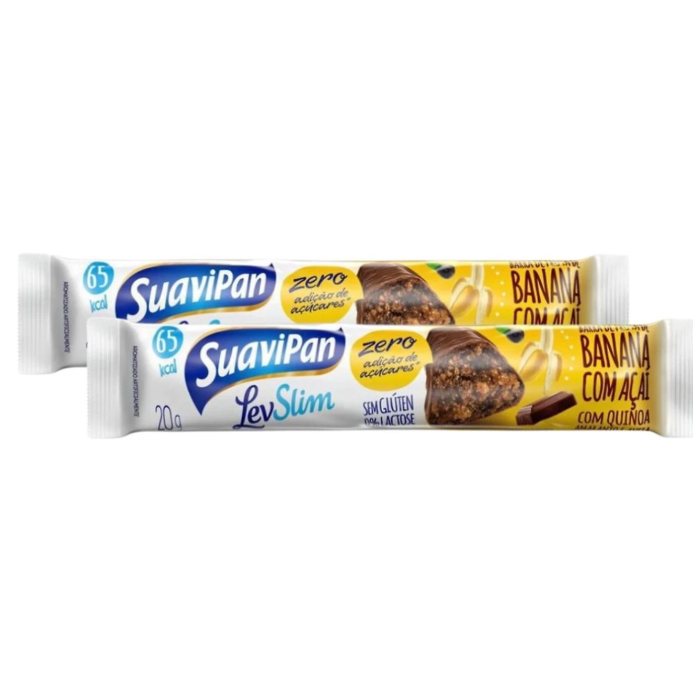 Kit 2 Barrinha de Fruta SuaviPan Banana com Açaí 20g