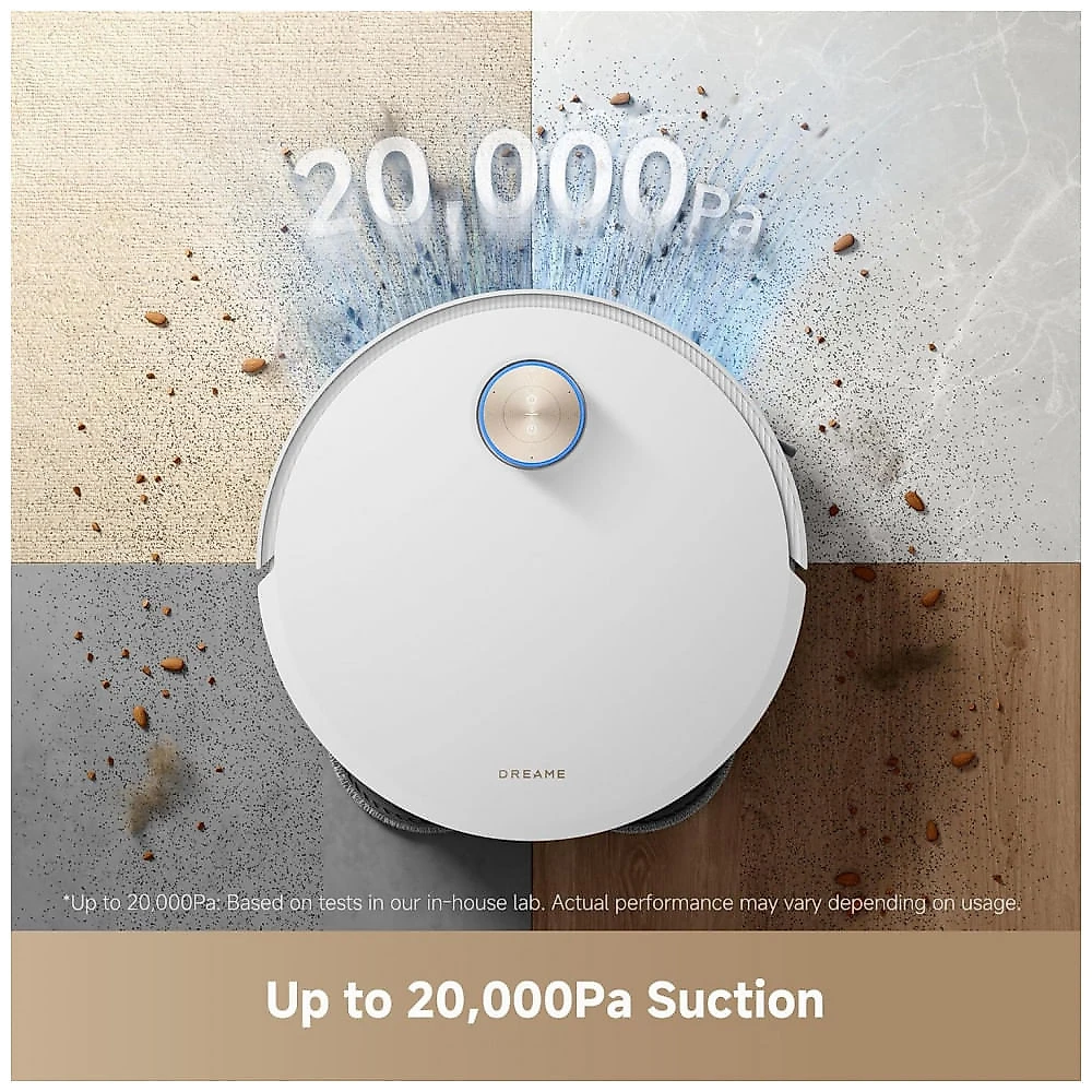 Robô Aspirador Dreame X50 Ultra Branco com Esfregão Autoesvaziamento 20.000Pa Navegação 360° 110V
