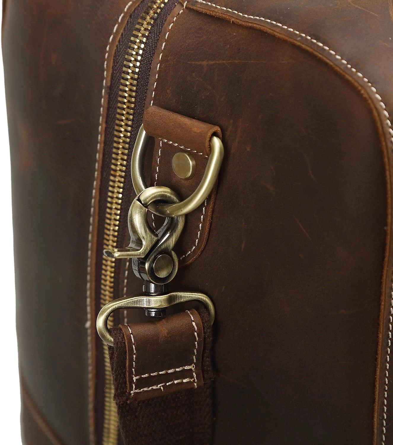Polare Bolsa de Viagem Masculina 58 cm Clássica de Couro Genuíno Marrom
