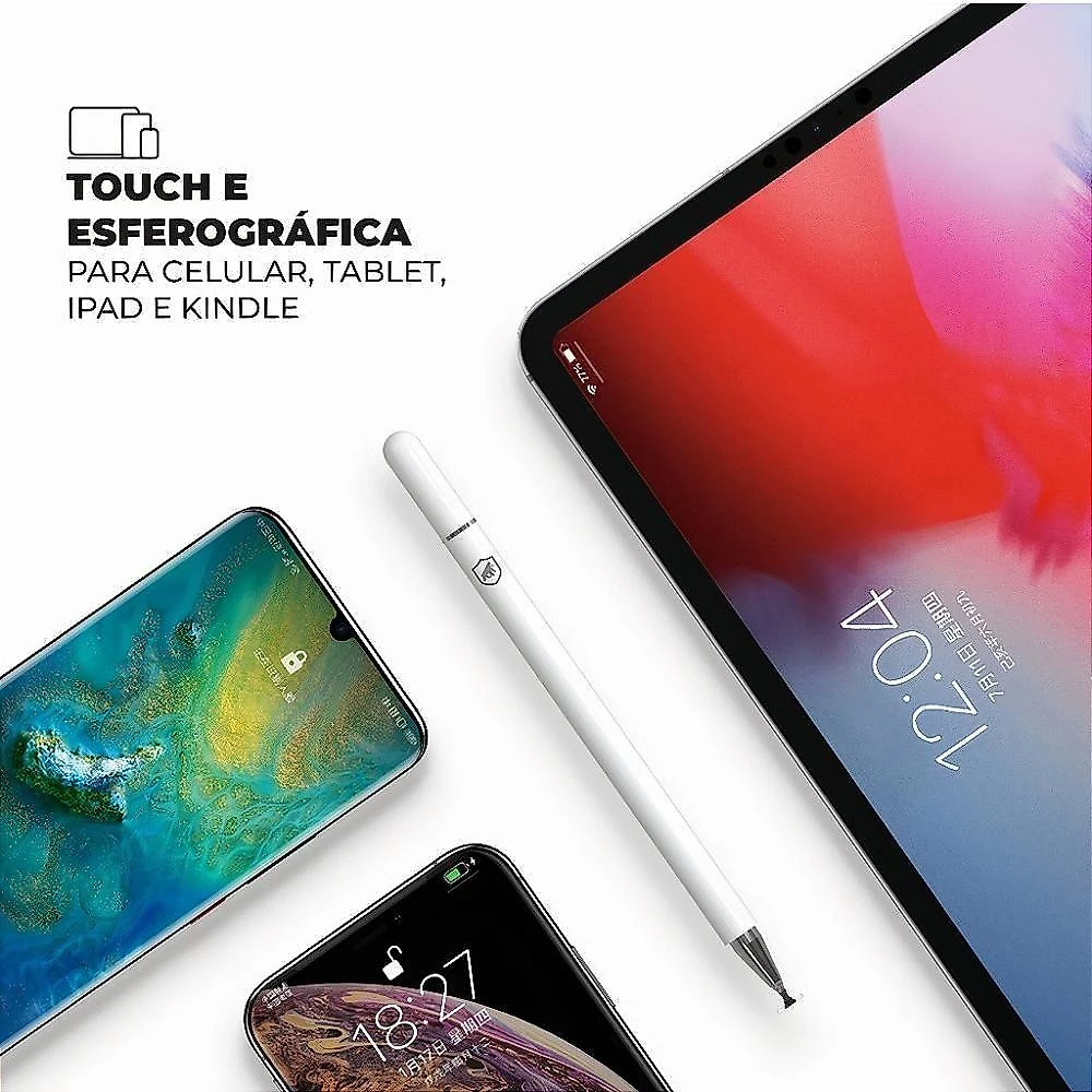 Caneta Dinamic - Touch E Esferográfica - Para Celular, Tablet, Ipad E Kindle - 2 Unidades - Gshield