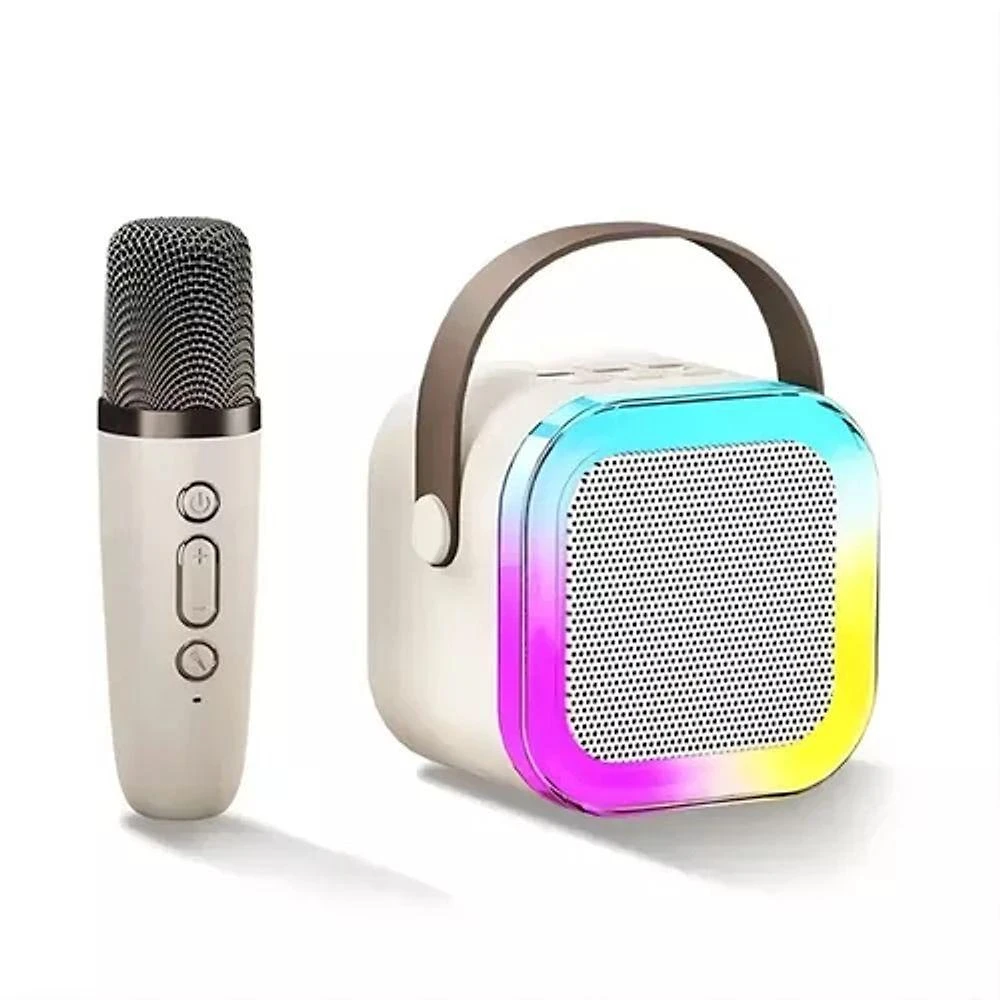 Caixa Alto Falante Microfone Bluetooth Usb Portátil Karaokê