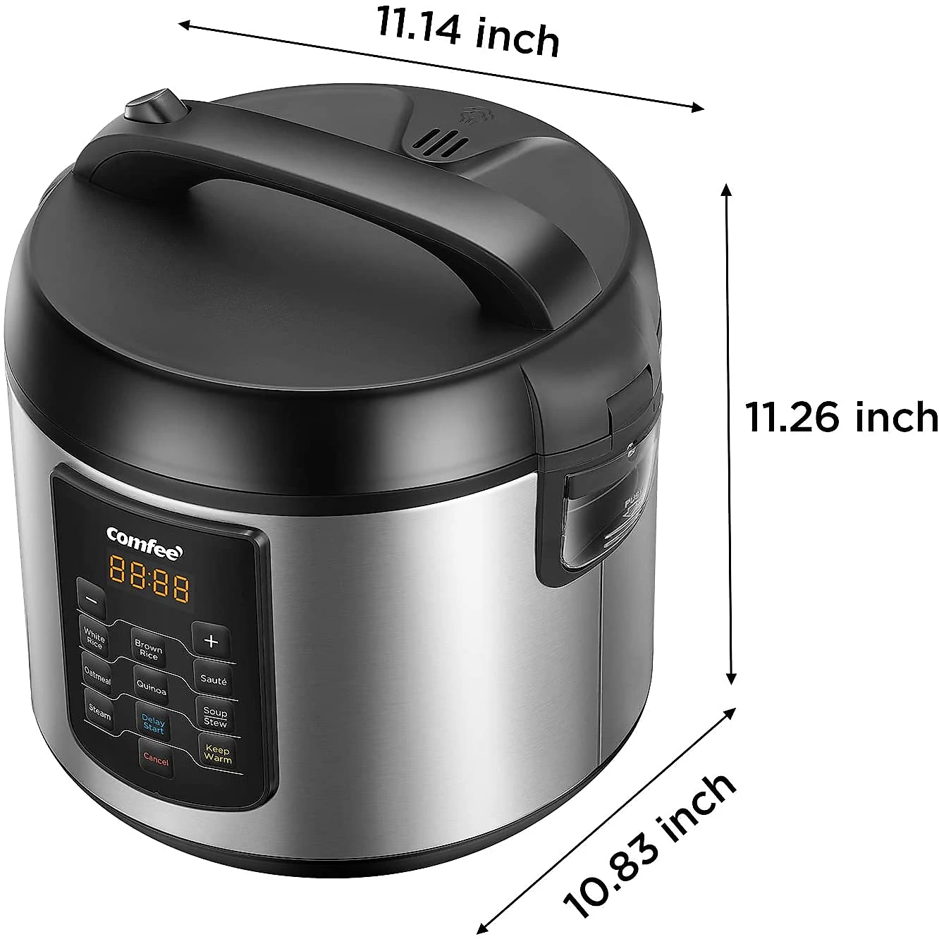 COMFEE CRS5010BS Panela de Arroz Elétrica 52L Multifuncional com 8 Configurações e Desligamento Automático 110V Preta