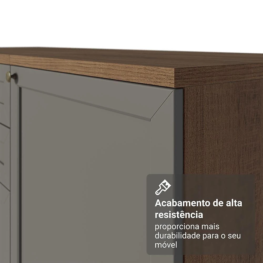 Balcão De Cozinha 40 Cm 1 Porta Rustic/cinza Vik Madesa Rustic/cinza
