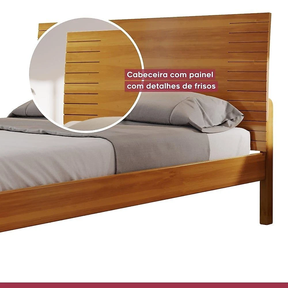 Cama Casal 160cm Amazone Amêndoa Mel Josandro Amêndoa Mel