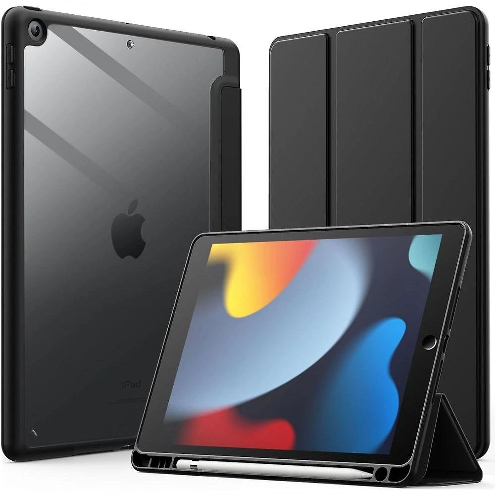Capa Compativel Ipadd 10,2 Polegadas (9/8/7a Geração, 2021/2020/2019) Com Porta Pencil, Capa Traseira Transparente, Supo