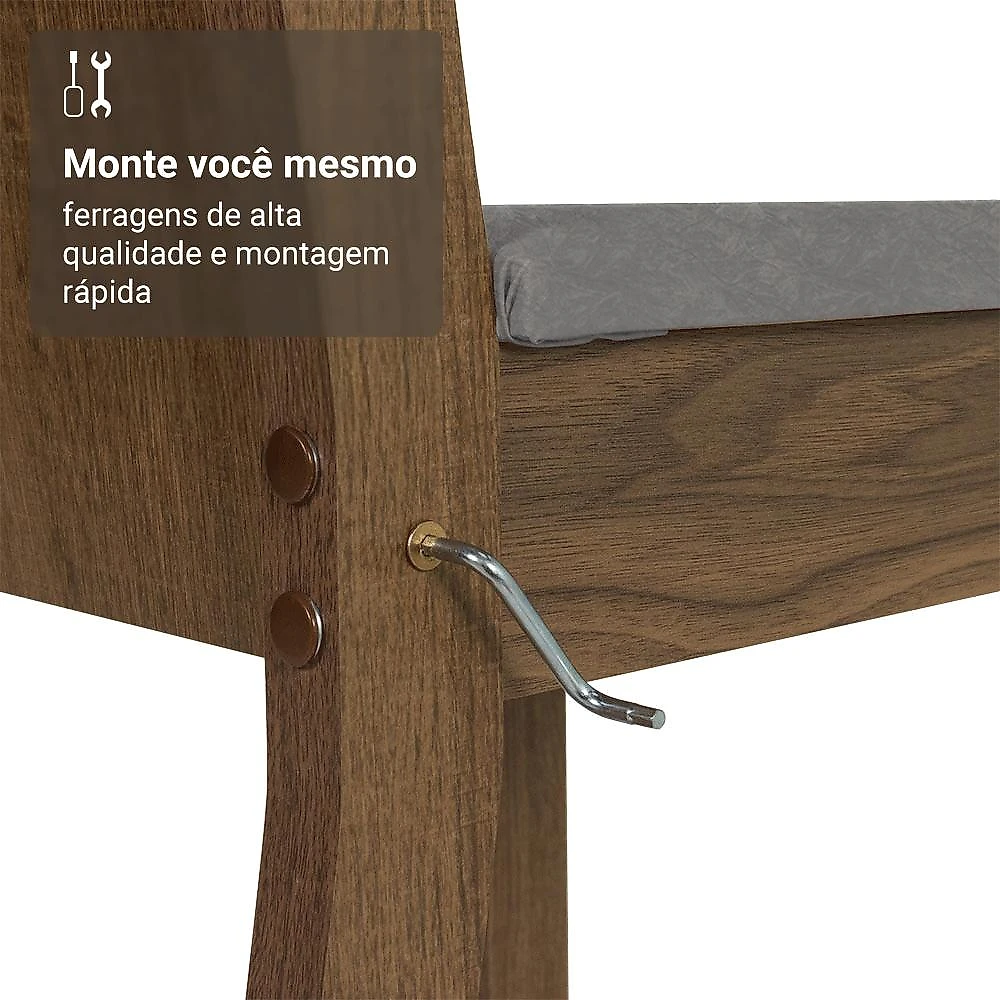 Kit 6 Cadeiras 4290 Madesa Rustic/Silver Rustic/Silver