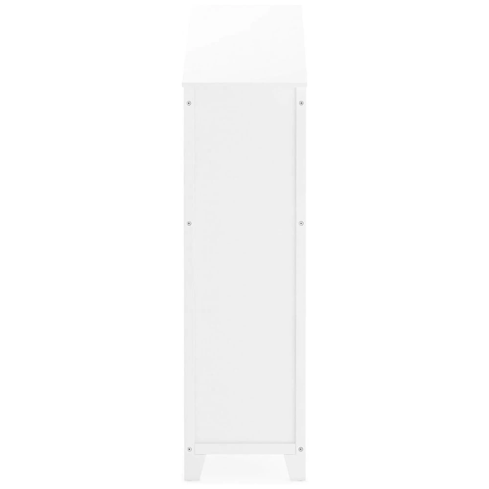 Estante casa de bonecas infantil Martha Stewart Living & Learning branca em madeira com 10 nichos e cestos de tecido para quarto e brinquedoteca