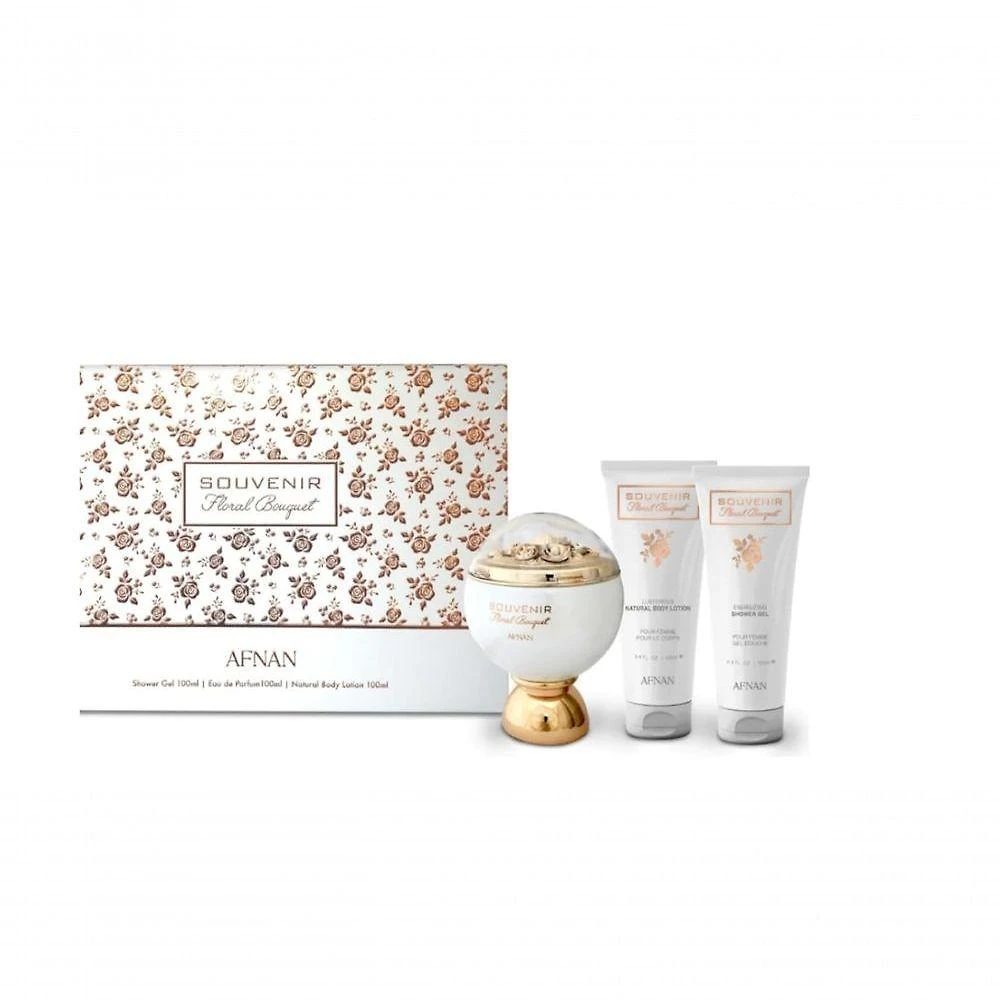 Kit Afnan Floral Bouquet Feminino - Edp 100ml + Shower 100ml + Lotion 100ml