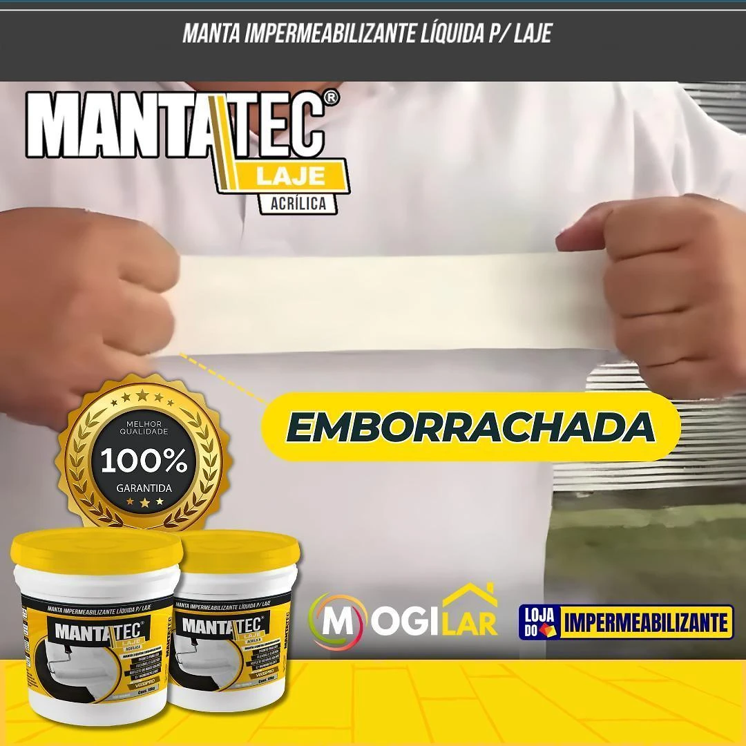 Miniatura Manta Líquida Emborrachada 12Kg Impermeável Mantatec Laje