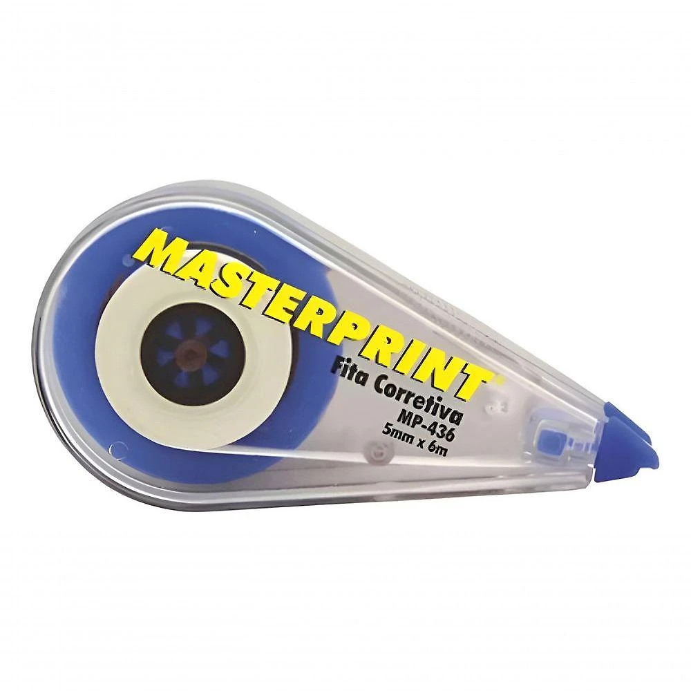 Fita Corretiva Masterprint Mp436 5mm X 6m Unidade para Uso Escolar e Escritório Branco
